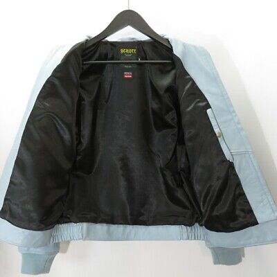 Supreme 19ss Schott Leather Tanker Jacket Size M Light Blue Supreme 19ss Schott Leather Tanker Jacket Size M Light Blue