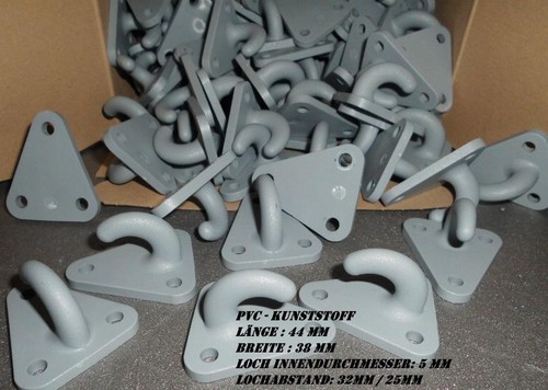 Dreiloch Planenhaken Stahl PVC Abspannhaken NetzHaken Anhängerhaken Haken LKW - Bild 2 von 7