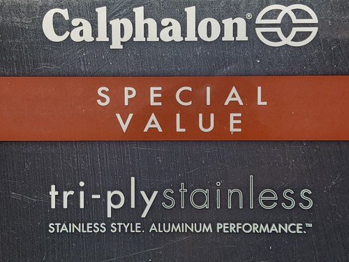 NEW CALPHALON 8” INCH SKILLET STAINLESS STEEL OMELETTE PAN IN SEALED BOX TRI-PLY - Picture 2 of 9