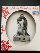Gloria Duchin Mom Penguin Feeding Baby Penguin Collectible Made In USA