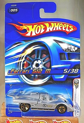2006 Hot Wheels #5 First Editions 5/38 FERRARI 512 M Gray Variant w/Gold 5 Spoke
