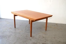 Mid Century Danish Modern Johannes Andersen teak draw leaf dining table 8.5 ft