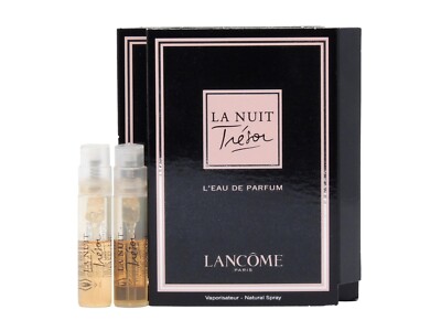 LANCOME LA NUIT TRESOR L'EAU DE PARFUM 1.2ml .04oz x 2 PERFUME SPRAY SAMPLES