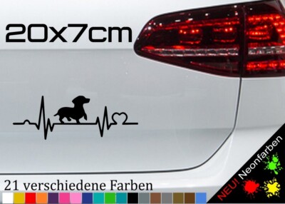 Herzschlag Dackel Aufkleber Dachshund Teckel Jagdhund Erdhund Kurzhaar 20x7cm
