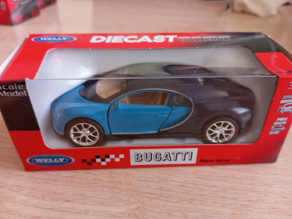 WELLY - BUGATTI CHIRON BLUE 1:34-1:38 *NEW* - Image 2 of 4