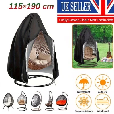 Heavy Duty Hanging Swing Egg Chair Cover Garden Patio Outdoor Sun UV Waterproof