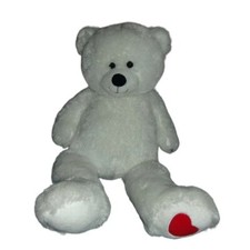 Oso de Peluche Grande Blanco 36"-Tres 3 Pies Gigante Suave Peluche Corazón Peluche Animal