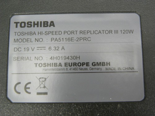 REPLICADOR DE PUERTOS DE ALTA VELOCIDAD TOSHIBA III 120W PA5116E-2PRC REINO UNIDO VENDEDOR GRATUITO P&P #10E - Imagen 5 de 5