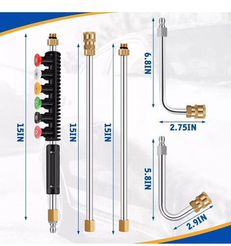 Pressure Washer Extension Wand Upgraded Power Washer Lance with Nozzle Tips - Picture 4 of 11