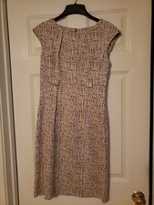 Womans Dress Barn Tan And White Fitted Dress Size 6