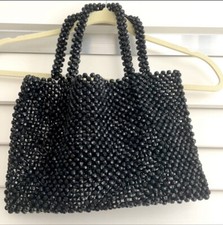 Black mini Glass Bead Purse 8x12