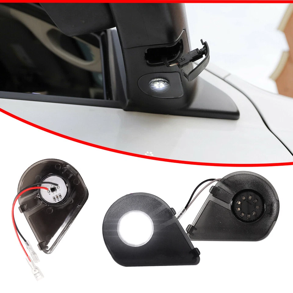 Luces de charco de espejo lateral de 2 piezas para camioneta Dodge Ram 10-19 1500 2500 3500 4500 5500 Foto 2 de 4