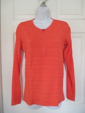 Athleta 1/4 zip orange light weight pullover top size S