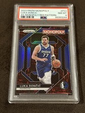 PSA 8 2023-24 NBA Prizm Monopoly Luka Doncic All Star Red Icon Prizm Sp