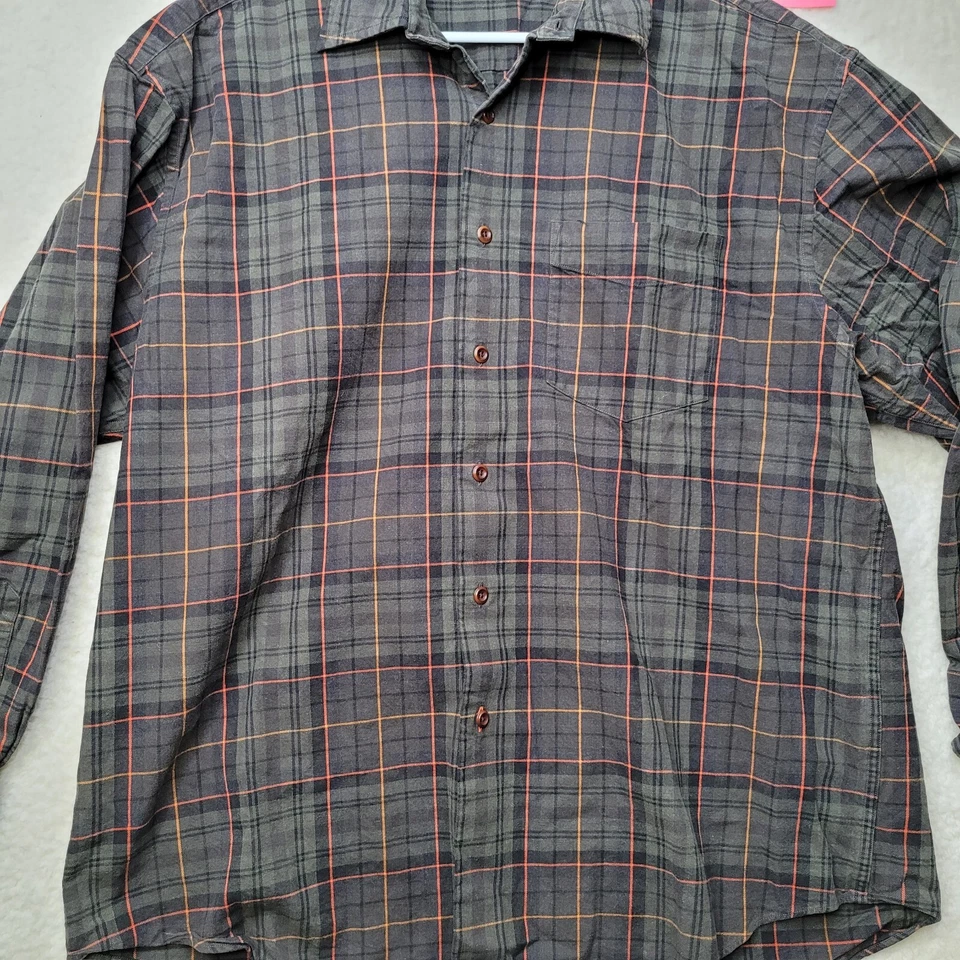 Nautica Men's Flannel Button Up Shirt Green Tattersall Check XL Pre-owned - Image 4 of 4