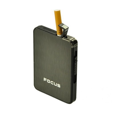 cigarette dispenser lighter FOCUS ULTRA THIN Automatic Cigarette Case Dispenser with Built in Torch  Lighter
