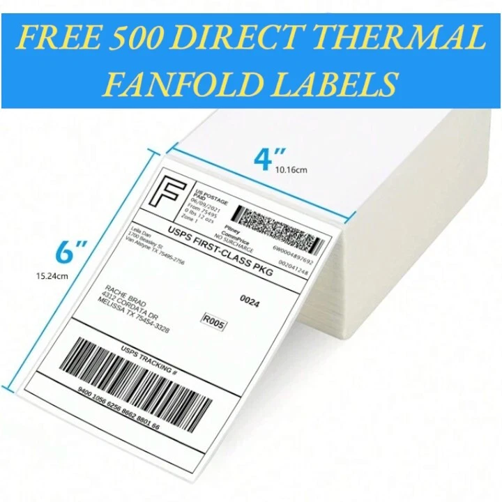 Label Printer 300 DPI Direct Thermal For Barcode And Shipping Labels - Image 2 of 4