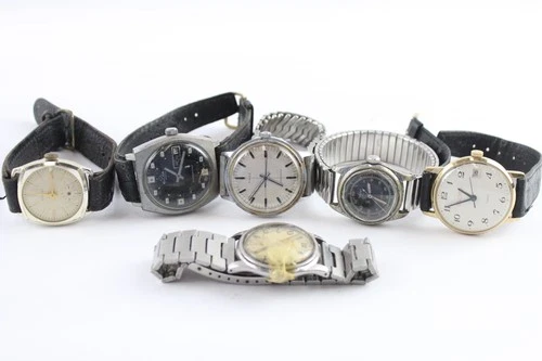 Mens Assorted Vintage Mechanical Watches Doxa Timex SPARES/REPAIRS x 6