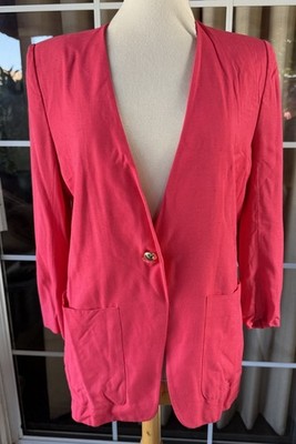 Pierre Balmain Vtg Red Viscose Blazer Jacket Women s 40