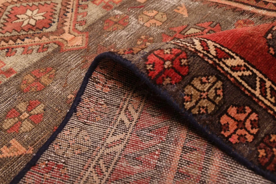 Alfombra de corredor vintage anudada a mano alfombra de lana oriental tradicional de 3'3" x 9'1" Foto 4 de 4