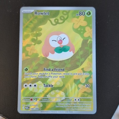 Pokémon Rowlet Holo Rare POR 090/088 Basic 80 HP Grass 30 ATK