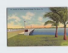 Postcard Thomas A. Edison Memorial Bridge Fort Myers Florida USA