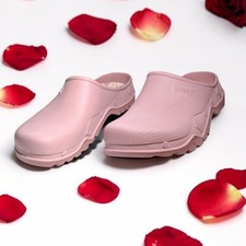 Gardenline Garden Clogs Womens 9/10 Rubber Pink Slip On Removable Floral Insole