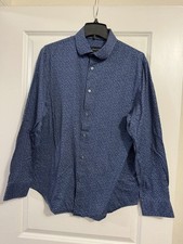 Bugatchi Uomo Dress Shirt Mens Size Large Blu...
