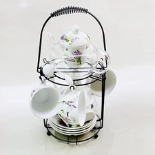 Coffee Cup Stand Holder Display Stand Mug Tea Rack Cup and Saucer Countertop ...