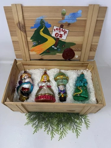 Set of 4 Kurt Adler Wizard Of Oz Polonaise Ornaments Witch Glinda Oz EmeraldCity