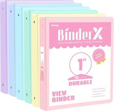 Extra Durable 3 Ring Binders 1 inch, 1  Three Round Ring Binders
