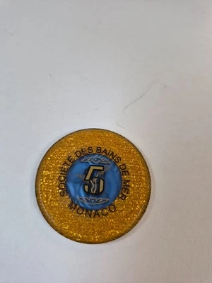 Societe De Bains De Mer Monaco 5 Jeton Spielbank,Sammler - Bild 1 von 3