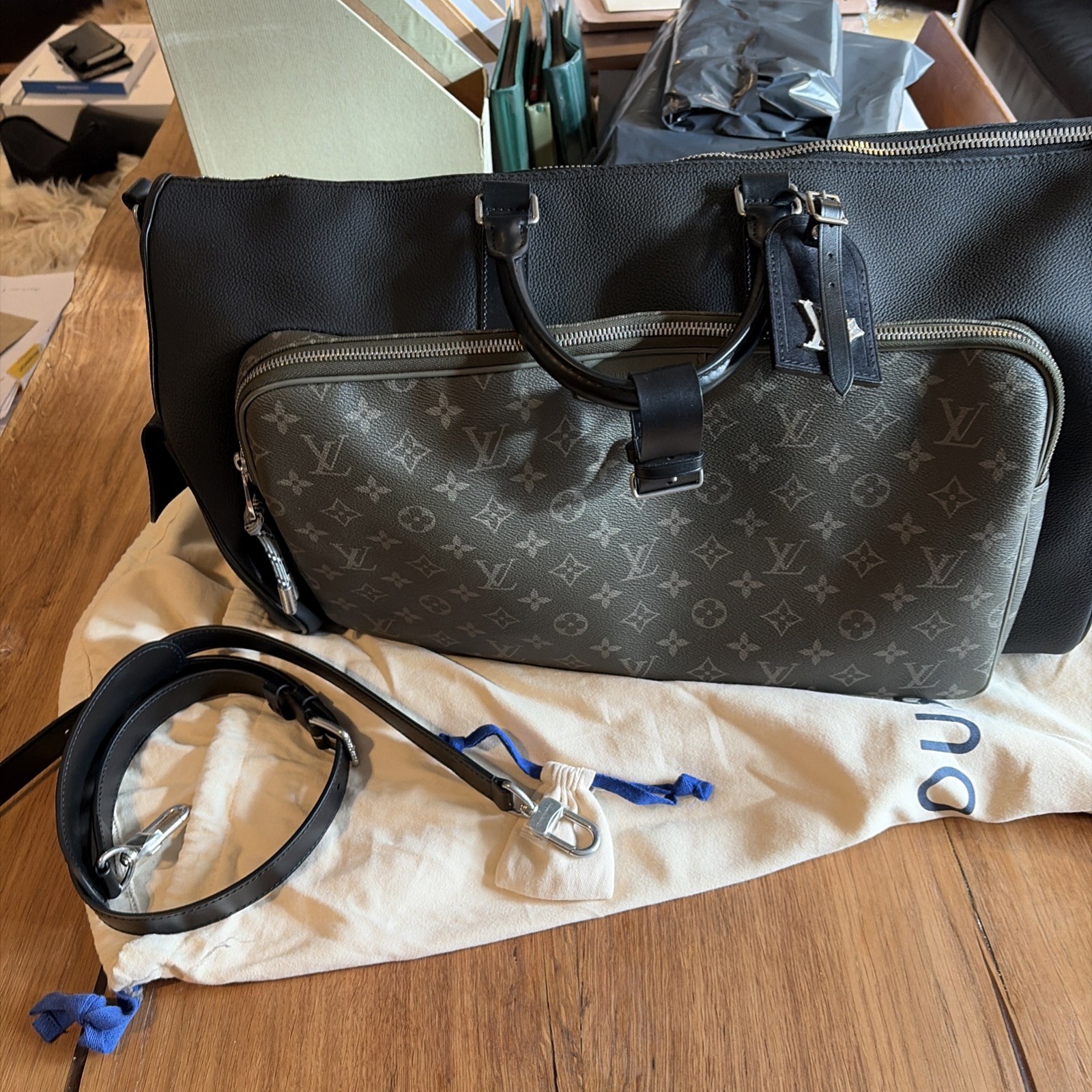 Louis Vuitton Keepall Bandoulière 50 Bag RRP £3900 Cargo Black and Green M12690