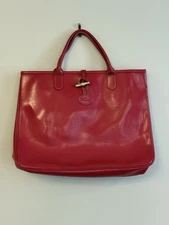 Authentic LONGCHAMP Rozo Red Leather Large Handbag Damage (upcycle Restore)