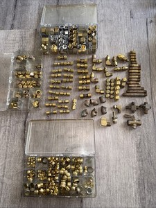 Large Lot Brass Copper Fittings Plumbing Compression Connectors Tees Valves 9lbs
