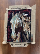 Completed French tapestry, Margot de Paris. Horse, mustang, pet