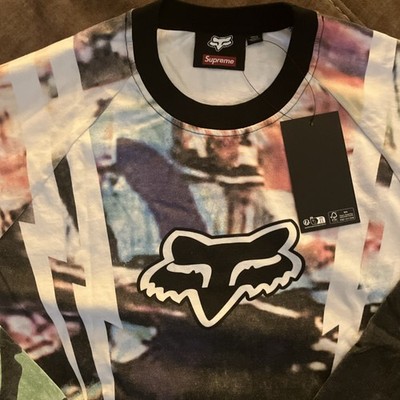 Supreme Fox Racing Graphic Multicolor Pullover Sweatshirt Crew Neck Men's L