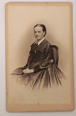 Original antikes Damen Portrait 1890 Cabinet Foto Sachsen Atelier Strube Löbau