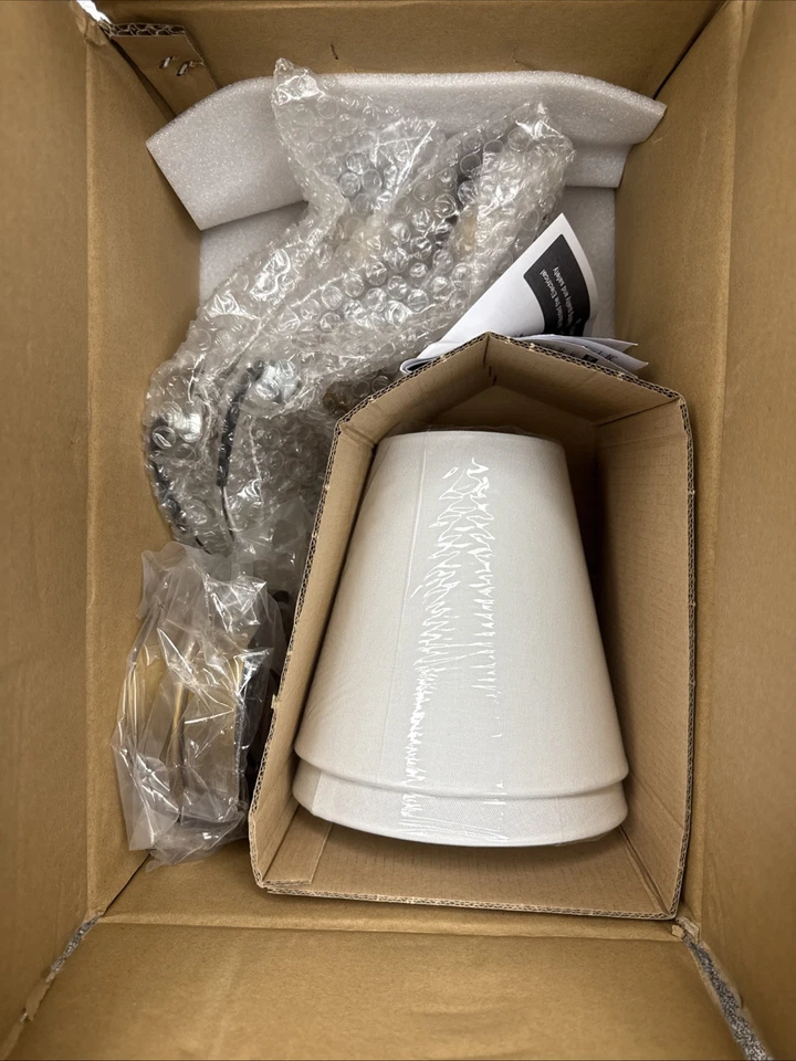 Juegos de 2 apliques de pared clásicos de latón cepillado Bsmathom iluminación de pared  Foto 2 de 3