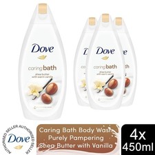 Image of Dove Body Wash Skin Natural Moisturising Cream Caring/Pampering/Soothing 4x450ml