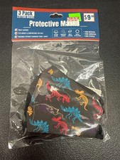 3 Pack Cotton Printed Protective Triple-Layer Masks - One Size