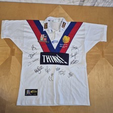 Great Britain Vs New Zealand 2002 Vintage Signed Rugby League Shirt Mens Size XL