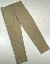 Lululemon ABC Chino Pants Men 31x30 Brown Zip Back Pockets Stretch Athleisure