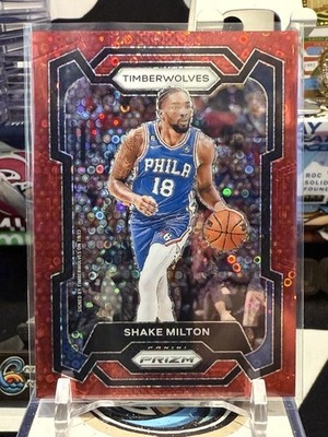2023-24 Panini Prizm Shake Milton Fast Break Red Prizm /100 #215 TZ 12W