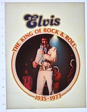 Original VINTAGE 1970s Heat Transfer  Elvis King of Rock  Roll - Factors 1977