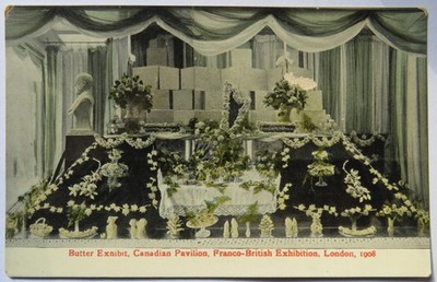 Alte Postkarte Butterausstellung, Kanadischer Pavillon, London 1908