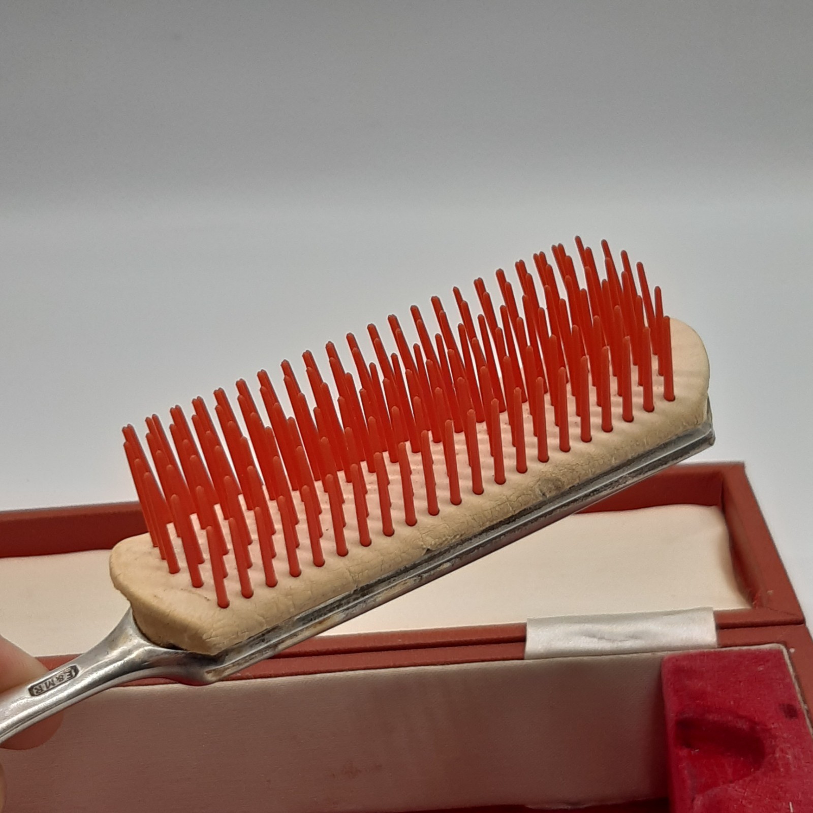 Vintage Solid Sterling Silver Denman Hair Brush 1977 Queen Silver Jubilee Boxed image 7
