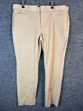 Banana Republic Sloan Crop Dress Pants Womens 16 Beige Geometric Mid Rise Career
