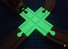Large 4 Way Glow In The Dark 3D Crossing Train Track Brio Lillabo Bigjigs