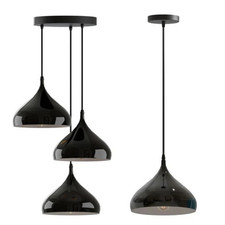 Modern Ceiling Pendant light  1/3 Way Metal Black dome Chandelier Hanging Lamp